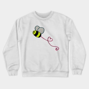 Cartoon bee with love heart Crewneck Sweatshirt